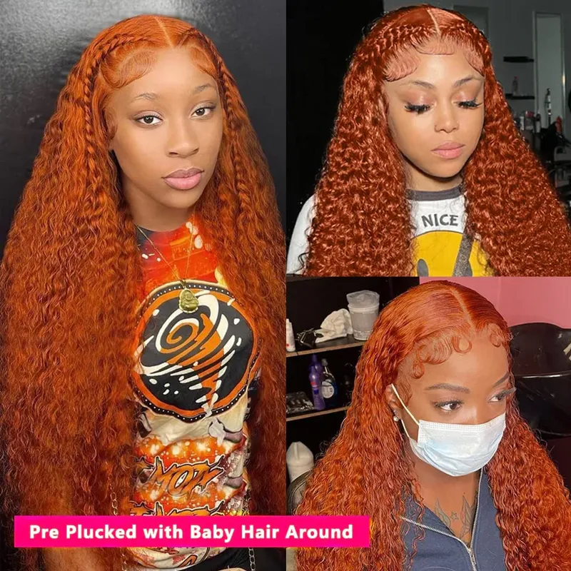 Flash Sale | #350 Ginger Deep Wave Frontal Wig 13×6 Lace Human Hair Wig