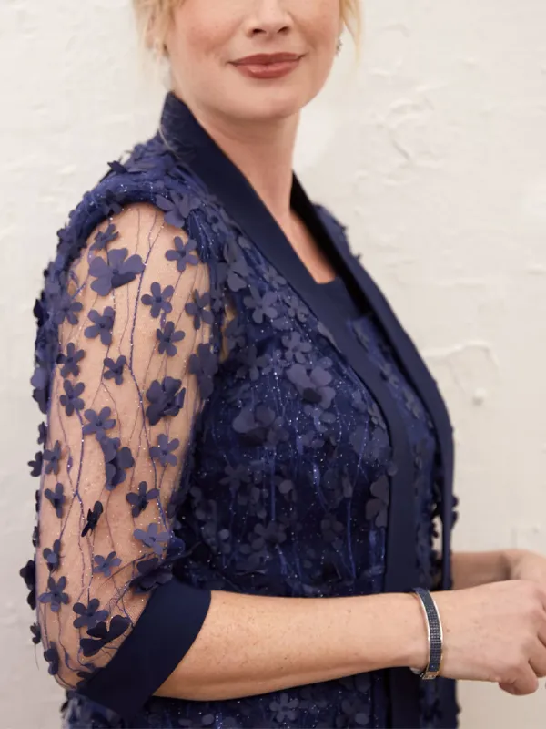 Floral Vest Long Sleeve Top Trousers Three-Piece Suit