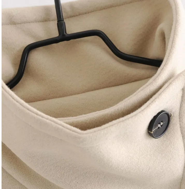 Casual Long Sleeve Solid Buttons Irregular Coat