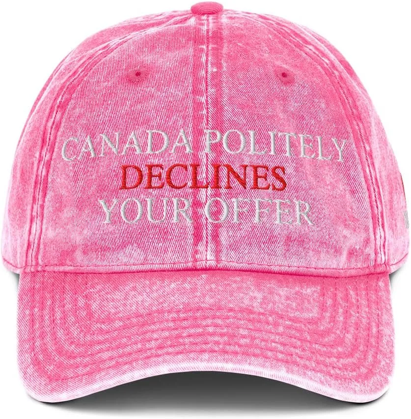 Canada Politely Declines Your Offer Hat, Embroidered Canada is Not for Sale Cap, Vintage Distressed Cotton Twill Dad Hat