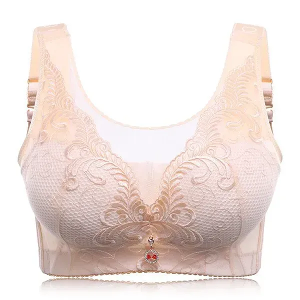 Embroidery Wireless Full Busted Anti Sagging Cami Bras