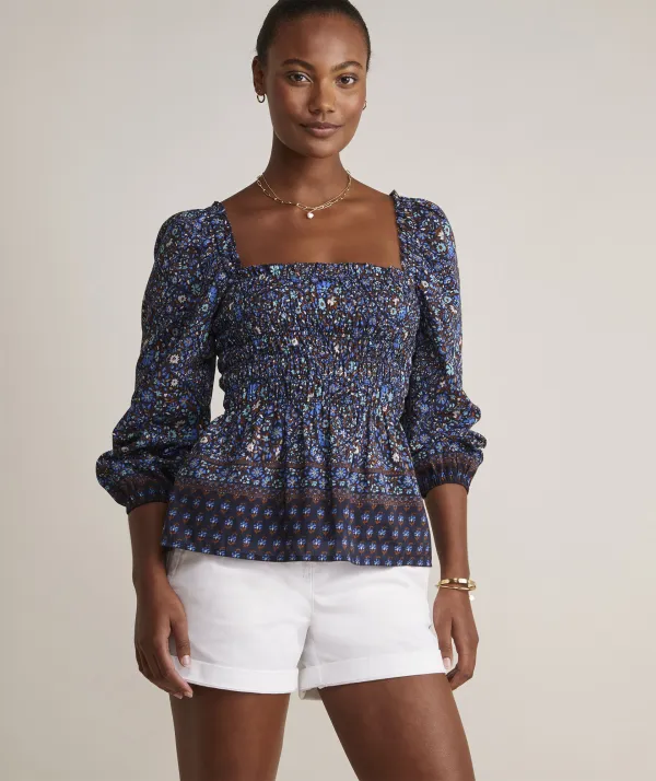 Fenwick Paisley Smocked Top