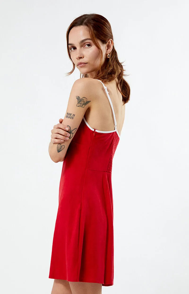 LA Hearts Contrast Linen Mini Dress