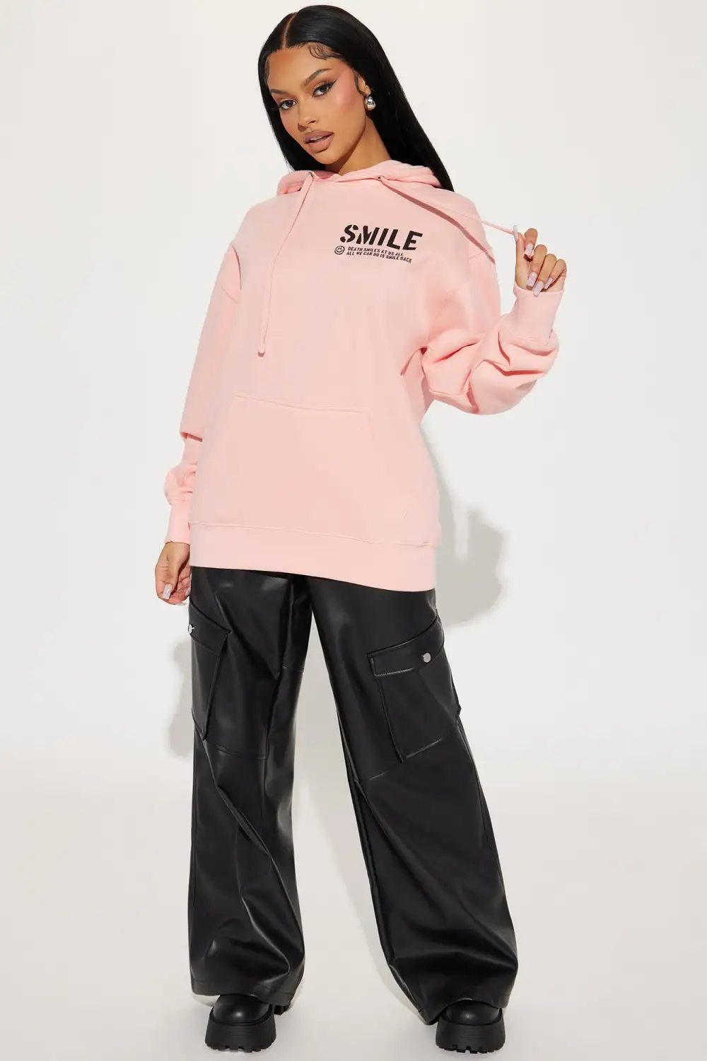 Smile Skeleton Hoodie - Pink