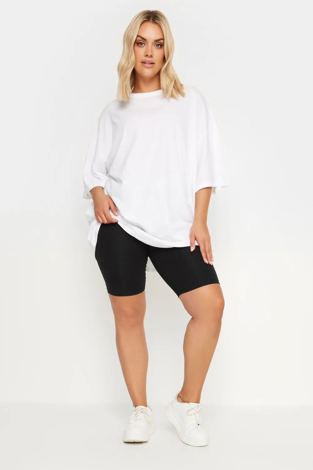 YOURS Curve 2 PACK Black Floral Print Cycling Shorts