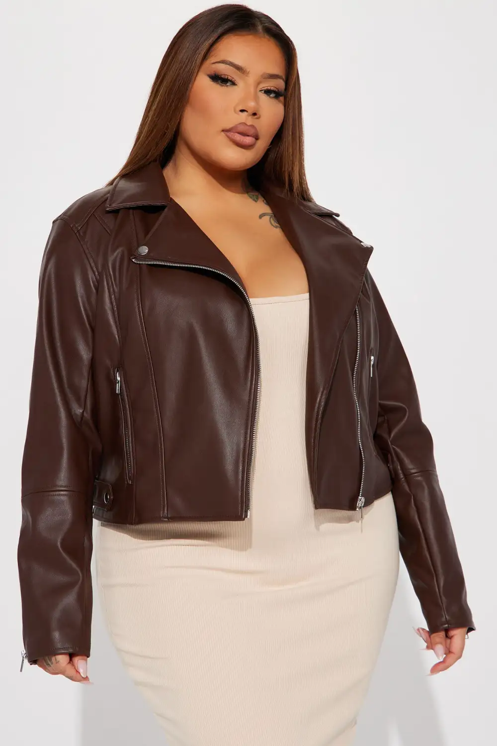 Never Average Moto Jacket - Brown