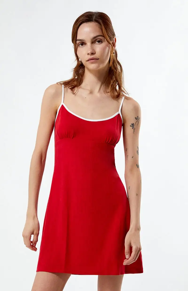 LA Hearts Contrast Linen Mini Dress