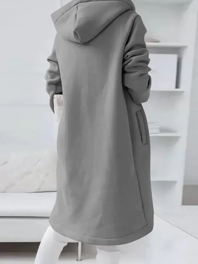 Women's Mid-Length Fleece Zip Hoodie