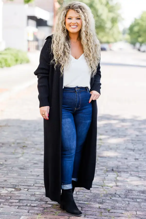 Maple Leaf Cardigan, Black