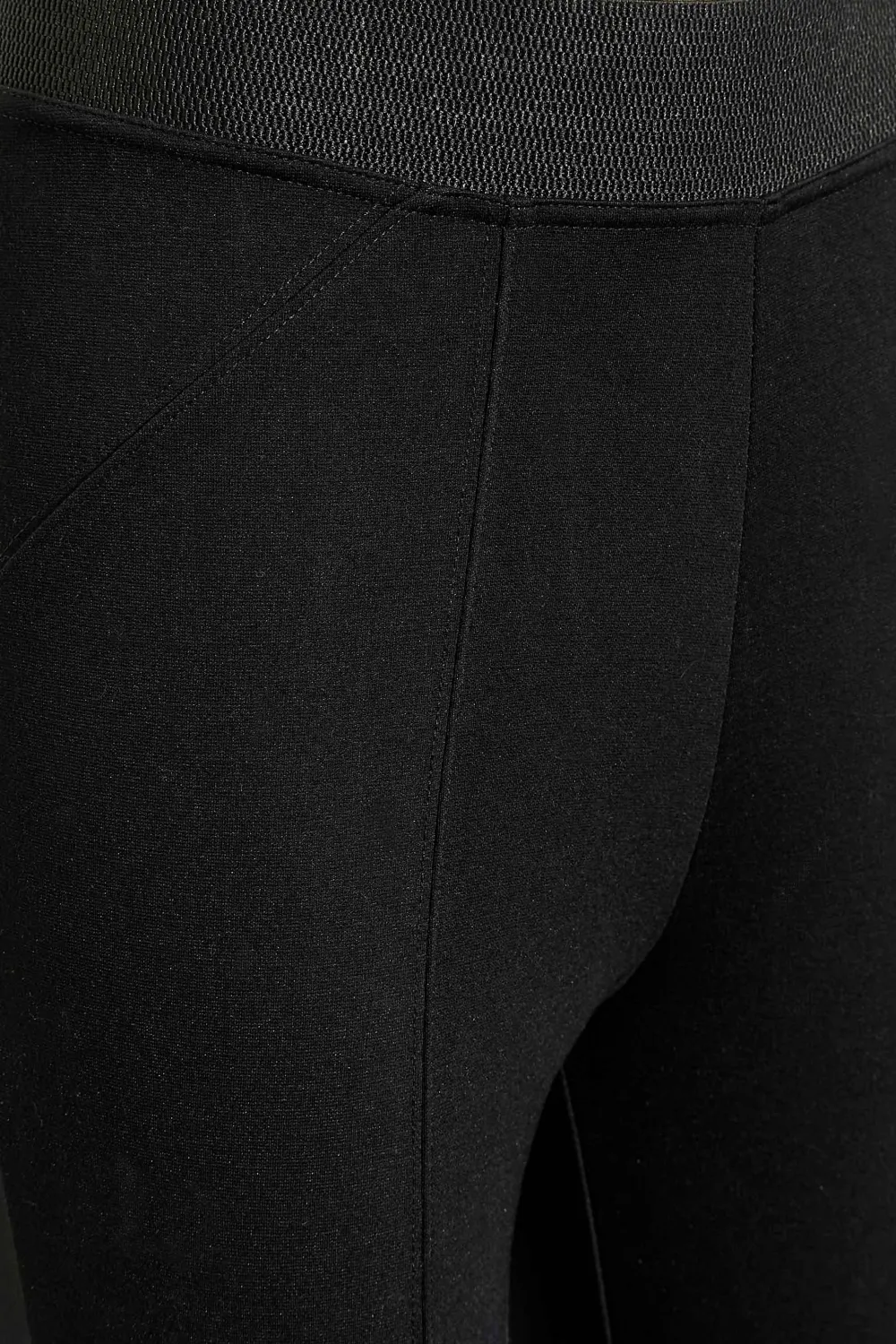 LTS Tall Black Ponte Seam Detail Stretch Leggings
