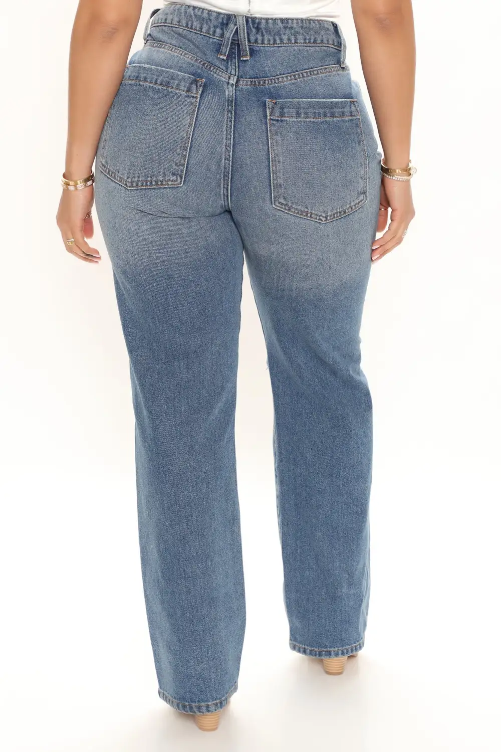 Keep It On The Low Straight Leg Jeans - Medium Blue Wash