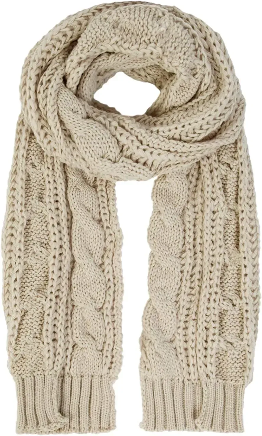 Women And Mens Winter Thick Cable Knit Wrap Chunky Long Warm Scarf