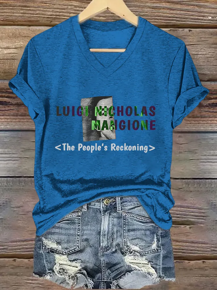 Women's The People'S Reckoning Short Sleeves V-Neck Pure Cotton T-Shirt