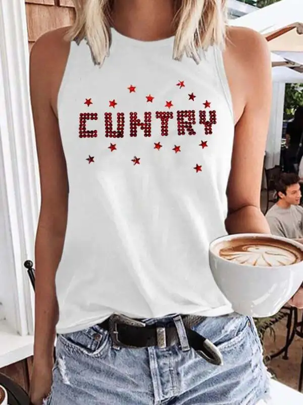Retro Western Cuntry Print Vest