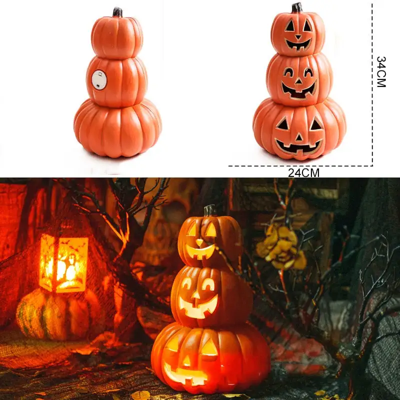 Halloween Pumpkin Led Light Lamp Creative Lantern Decoration Flashing Light Gypsophila Ghost Festival Dress Up Glowing