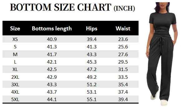 Women's Solid Round Neck Tee & Pants Loungewear