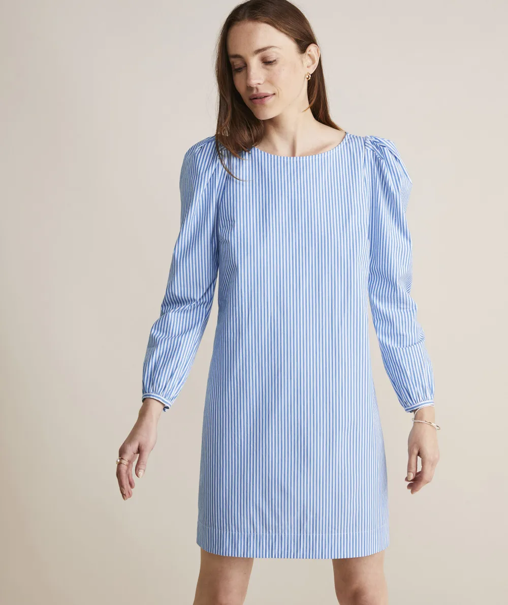 Poplin Puff-Sleeve Dress