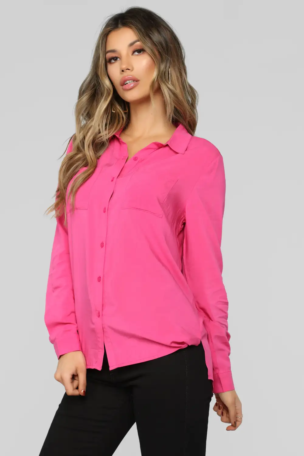 Aurora Woven Top - Fuchsia