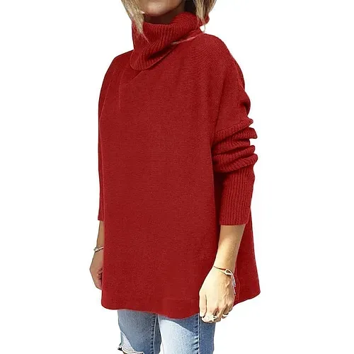 Women's Sweater Pullover Jumper Criss Cross Knitted Solid Color Stylish Casual Long Sleeve Regular Fit Sweater Cardigans V Neck Fall Winter Blue Purple Pink / Holiday / Going out