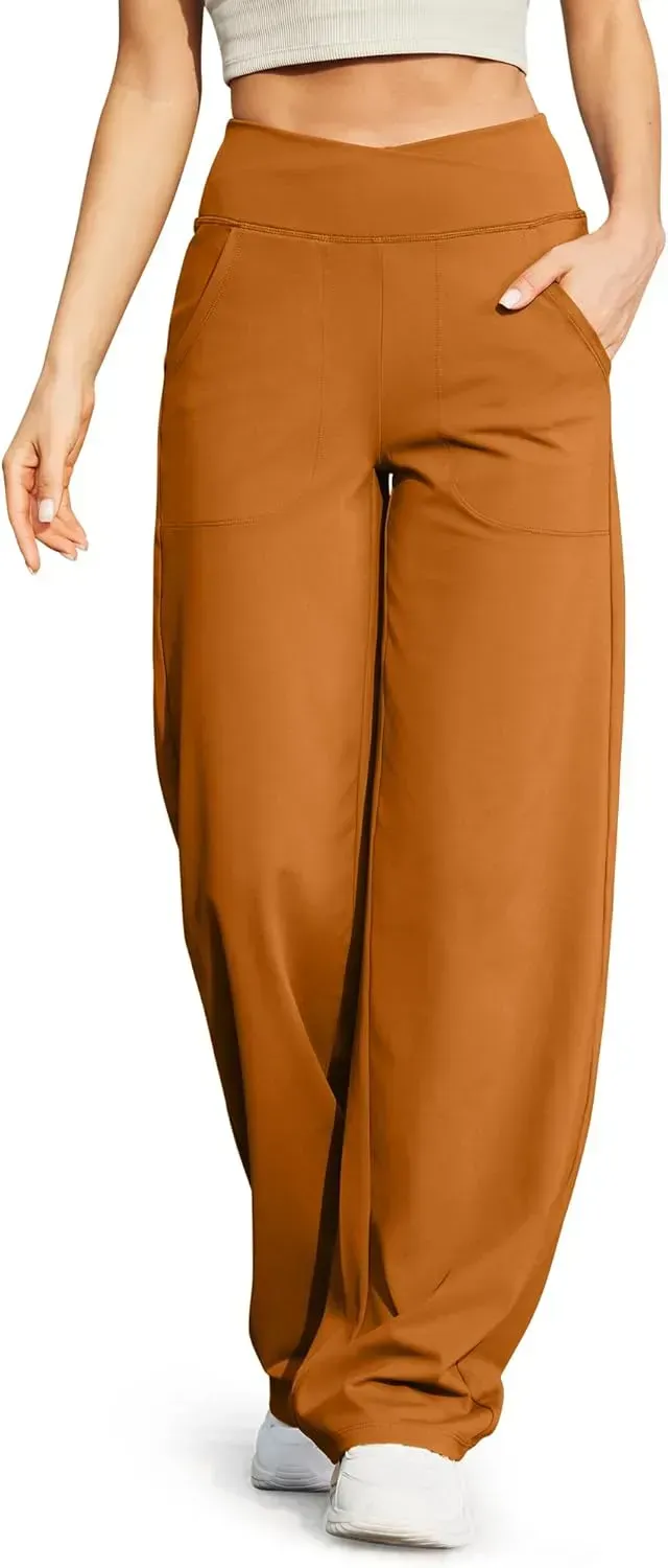 G4Free Wide Leg Pants for Women Loose Yoga Pants with Pockets Petite/Regular/Tall Stretch Casual Lounge Pants