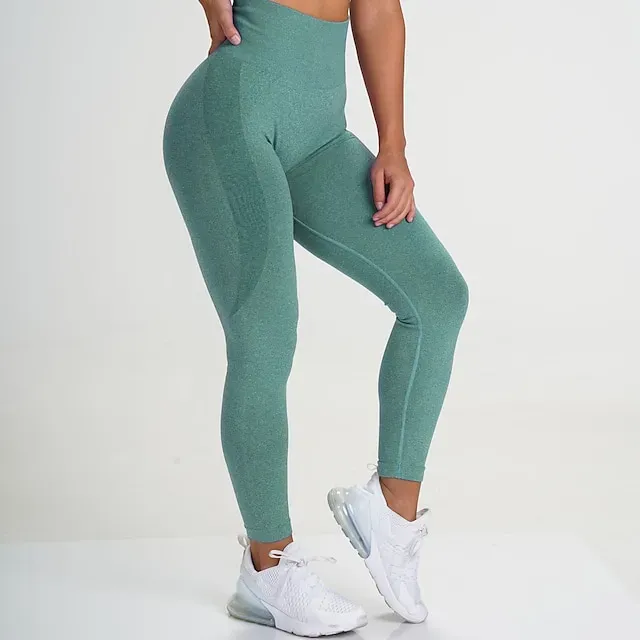 Women Seamless Leggings Workout Butt Lift Tights Ruched Push Up Tummy Control Leggings Sport Gym Yoga Fitness Cycling Running Athleisure Activewear