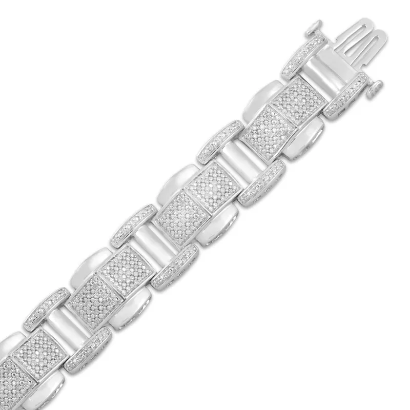 Men's Diamond Bracelet 1 ct tw Sterling Silver 8.5