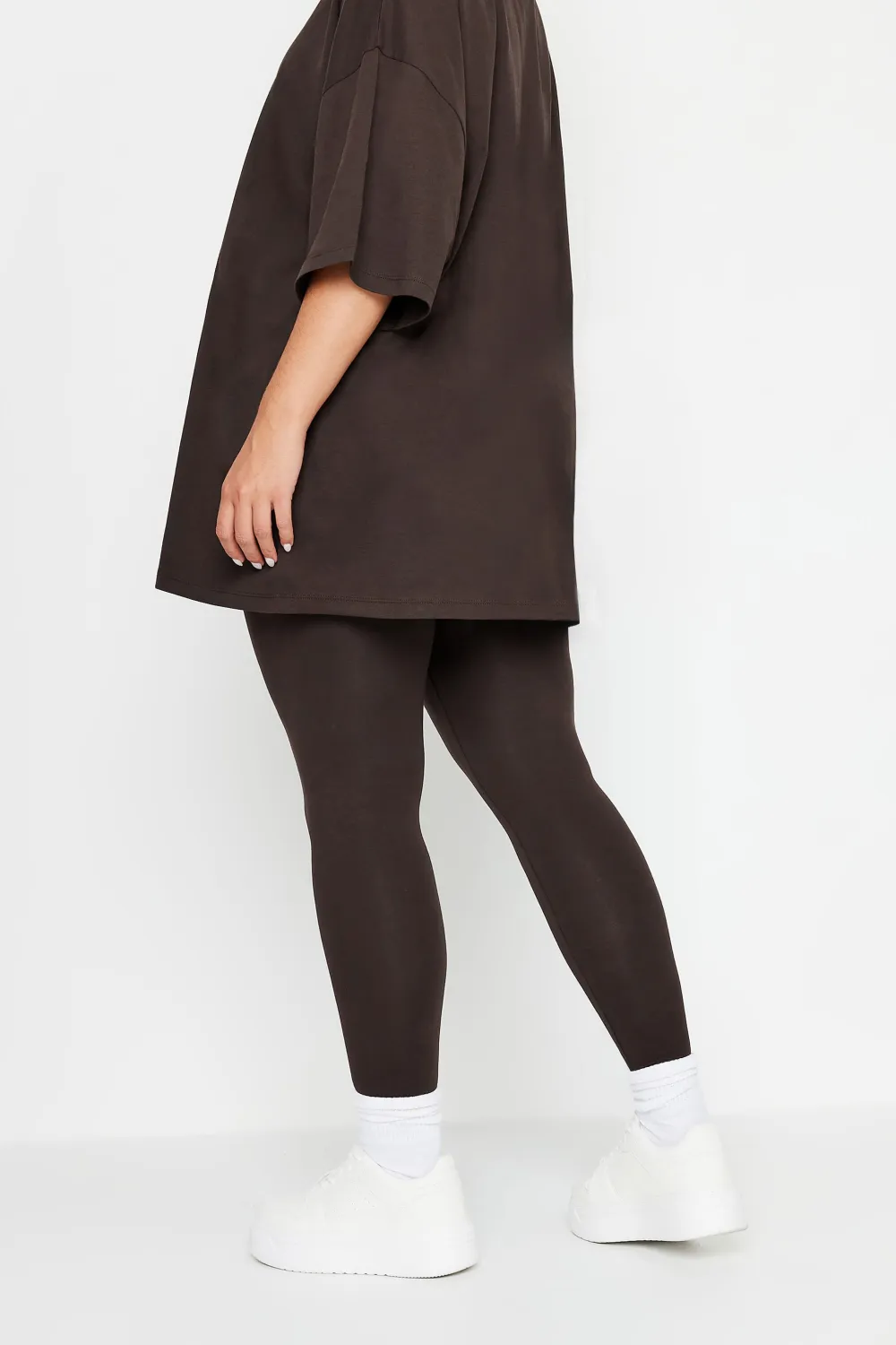YOURS Curve Chocolate Brown Leggings