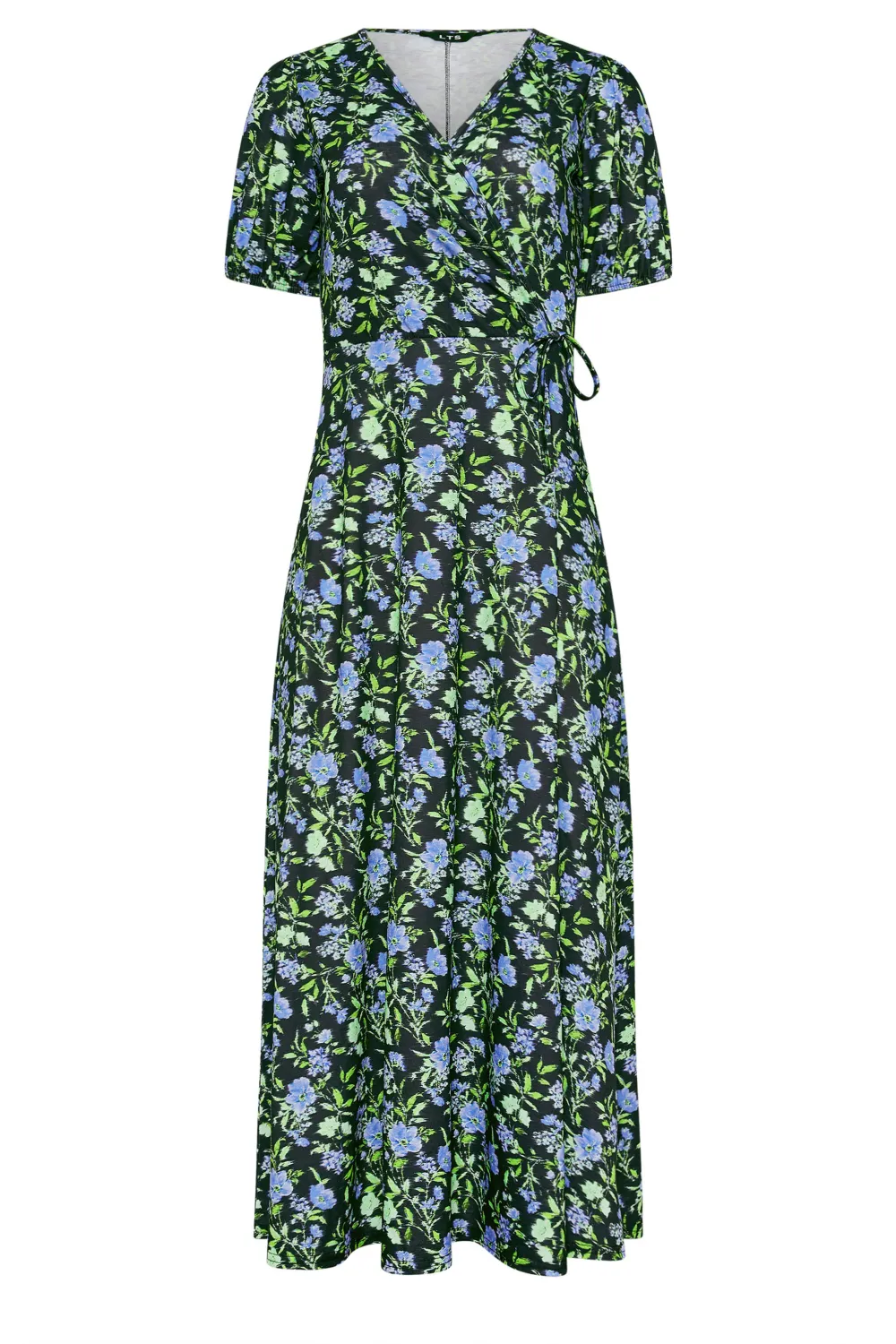 LTS Tall Purple Ditsy Floral Print Midi Wrap Dress
