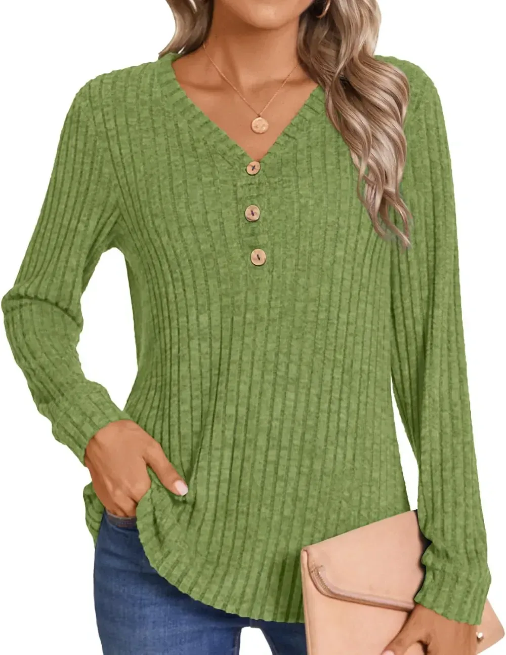 HOTGIFT Womens 2024 Fall Winter Tunic Tops Long Sleeve Casual T-Shirts Soft Comfy Stripe Blouse Lightweight