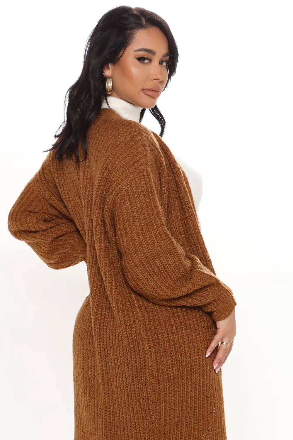 Couch Cuddles Long Cardigan - Brown