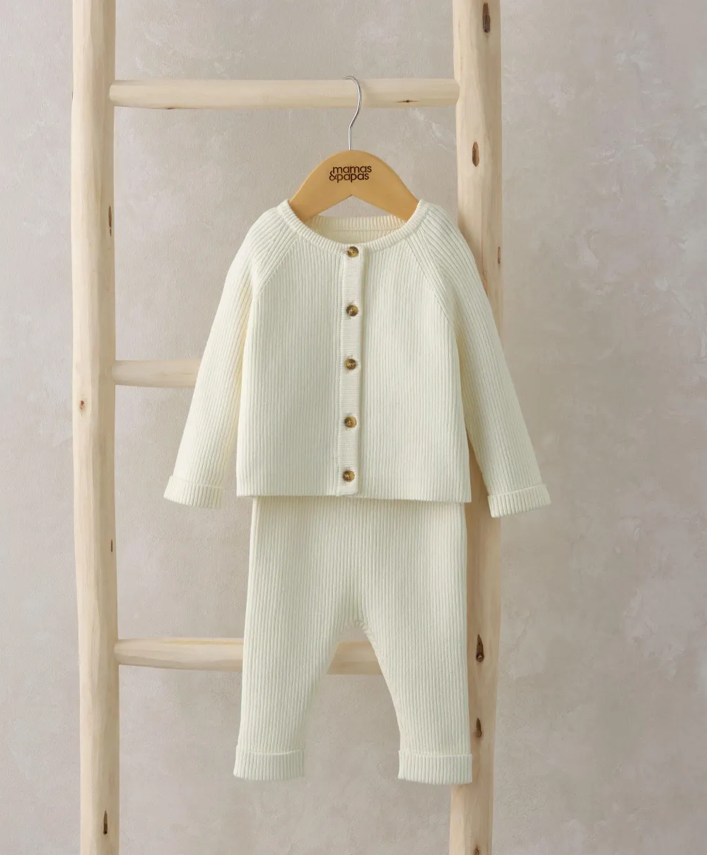 Knitted Cardigan & Leggings Set - Sand