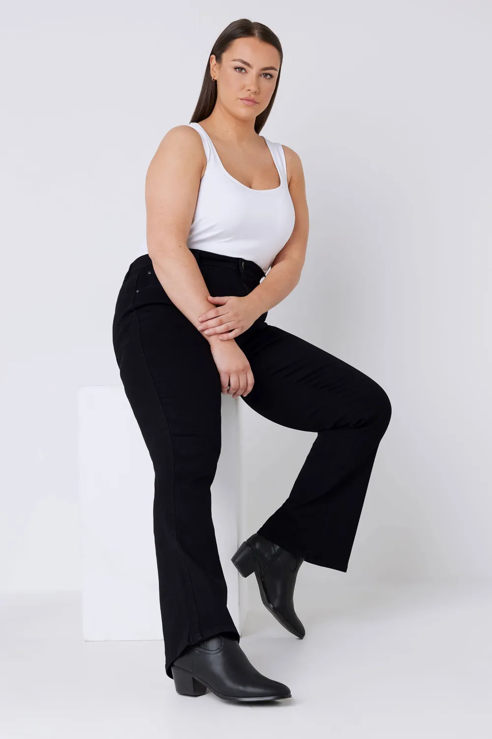 EVANS Curve Fit Blue Mid Wash Bootcut Jeans