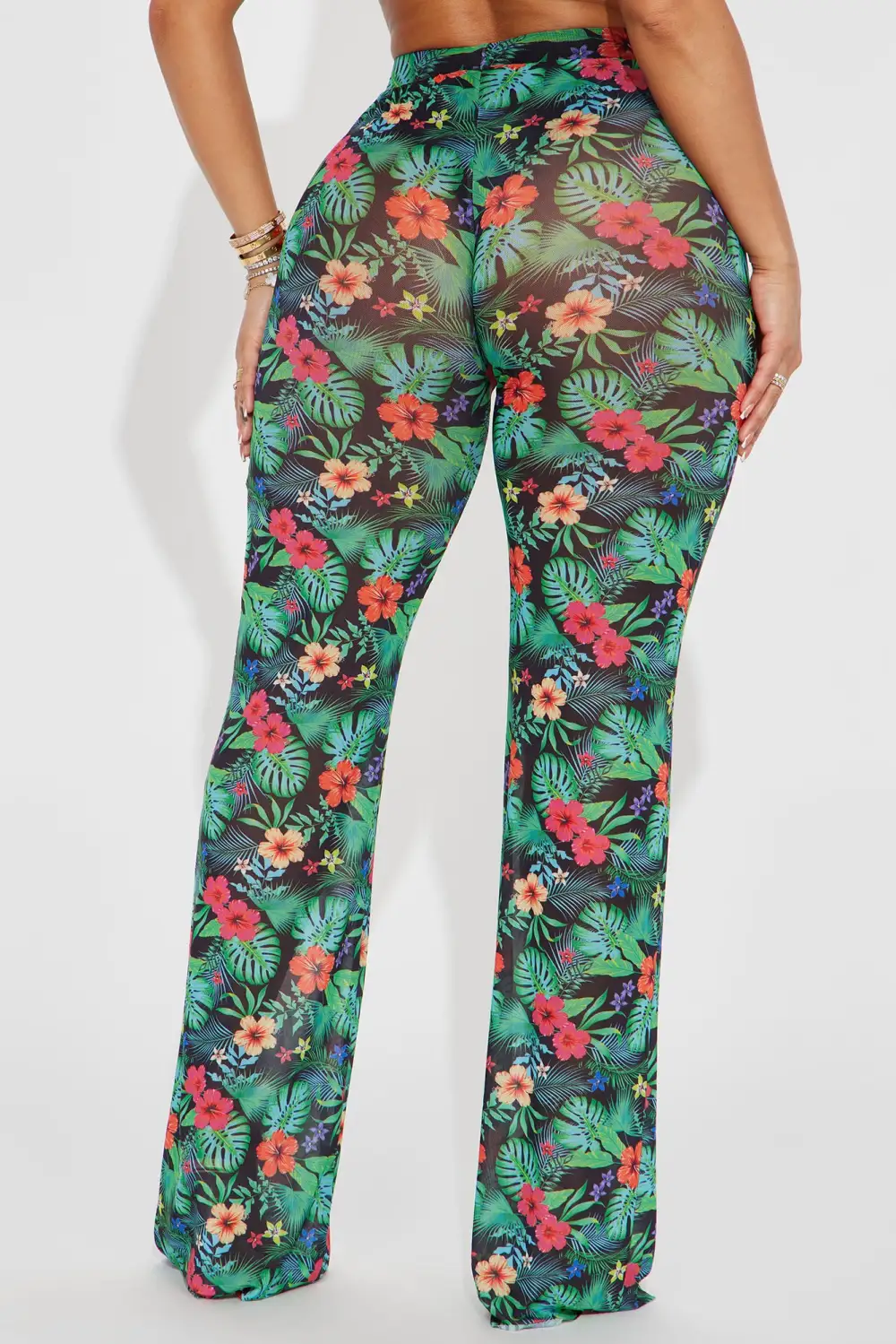 Sunshine See Through Cover Up Pant - Green/combo