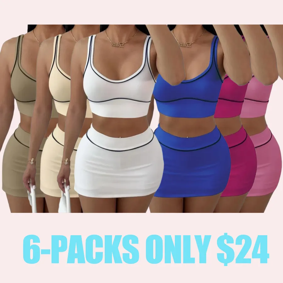 Two-piece Set Women's  Crop Tank Top & Skirt