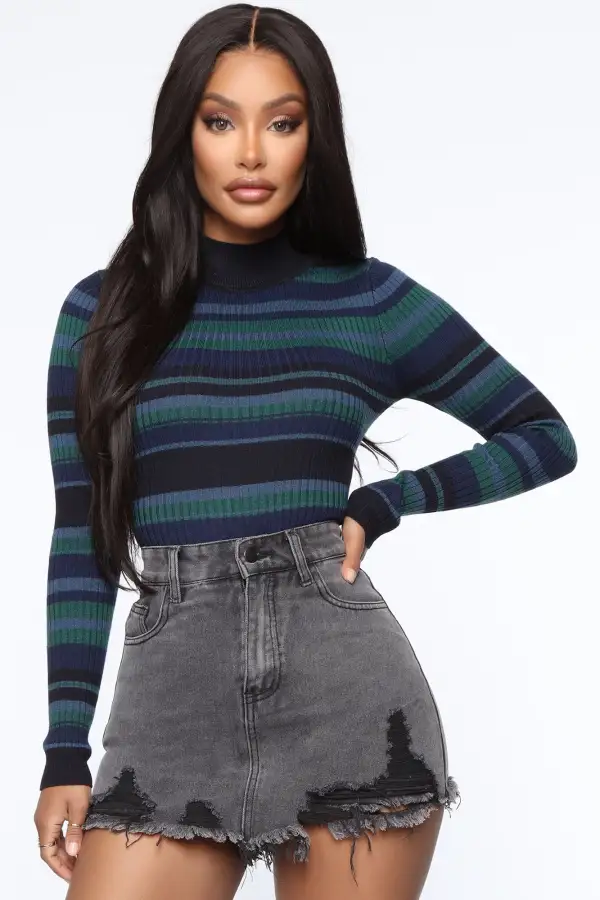 Warm My Body Sweater Bodysuit - Hunter