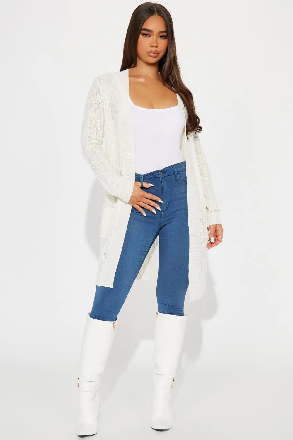 Throw It On Ribbed Cardigan - Ivory