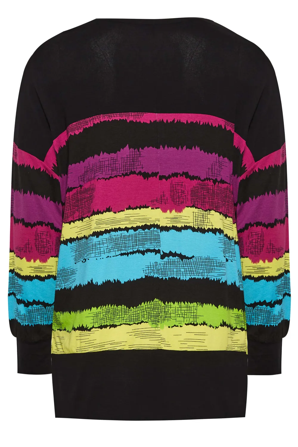 YOURS Curve Black Stripe Print Top