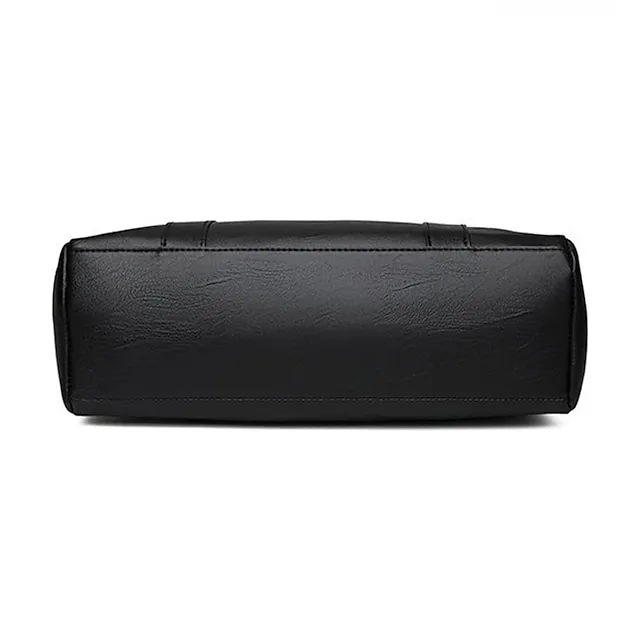 Women's Shoulder Bag PU Leather Office Shopping Daily Solid Color Floral Print claret Black Purple