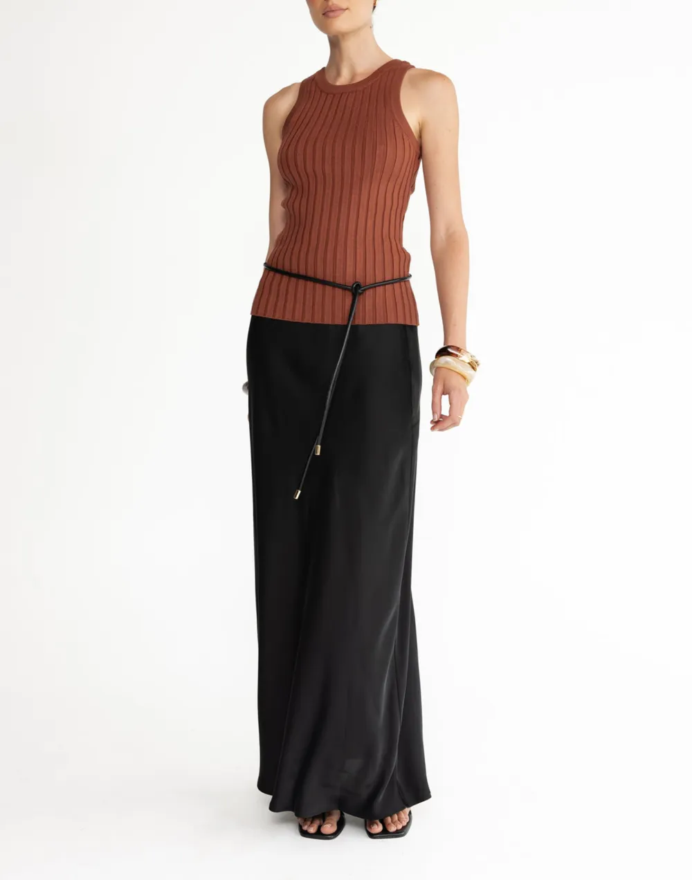 Basic High Round Neck Long Vest