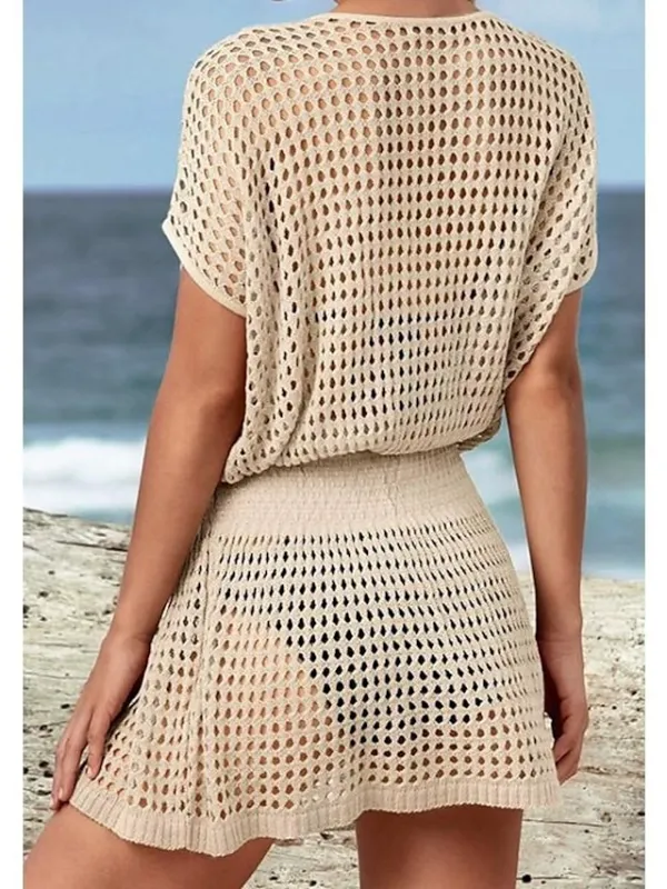 Women's Swimwear Cover Up Monokini Normal Swimsuit Cut Out Solid Color Khaki Bathing Suits Sports Summer