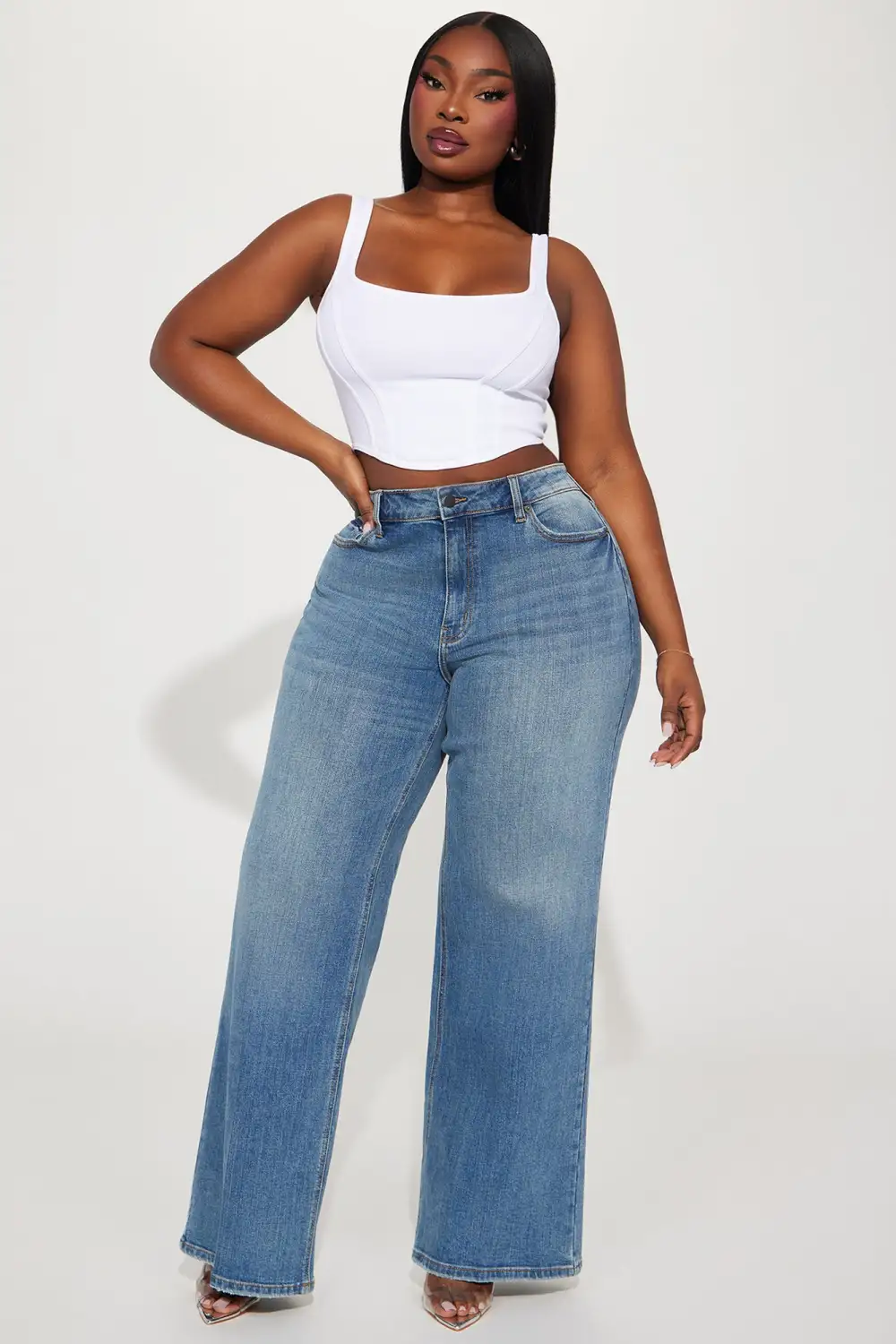 Stick To It Baggy Jeans - Medium Wash
