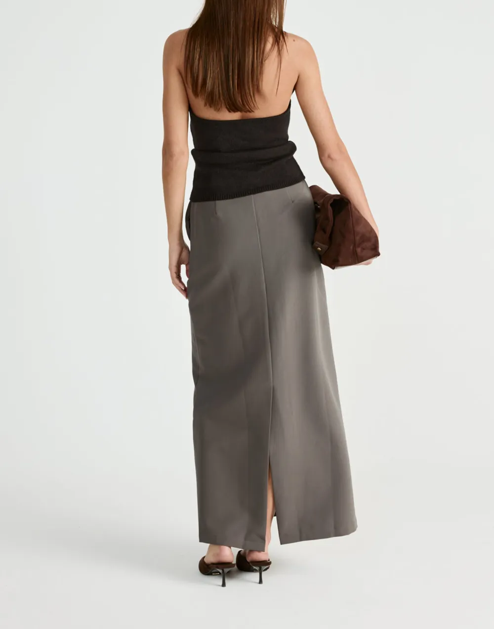Minimalist Three Dimensional Cut Slit Skirt