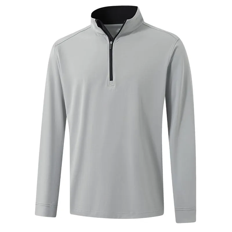 Men's Solid Quarter Zip Golf Pullover