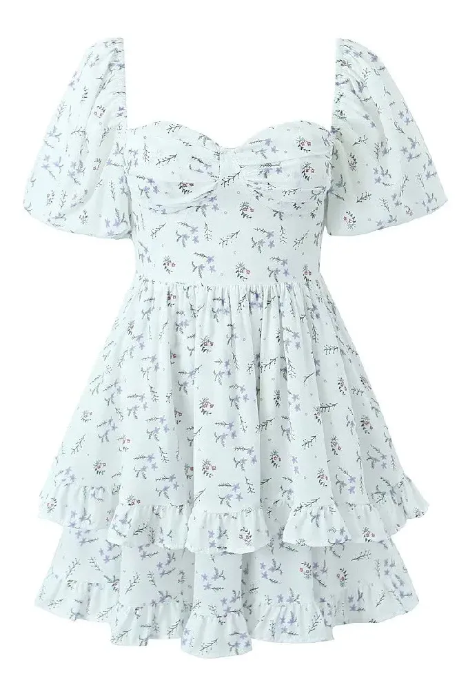 Summer sexy bustier style floral print mini dress