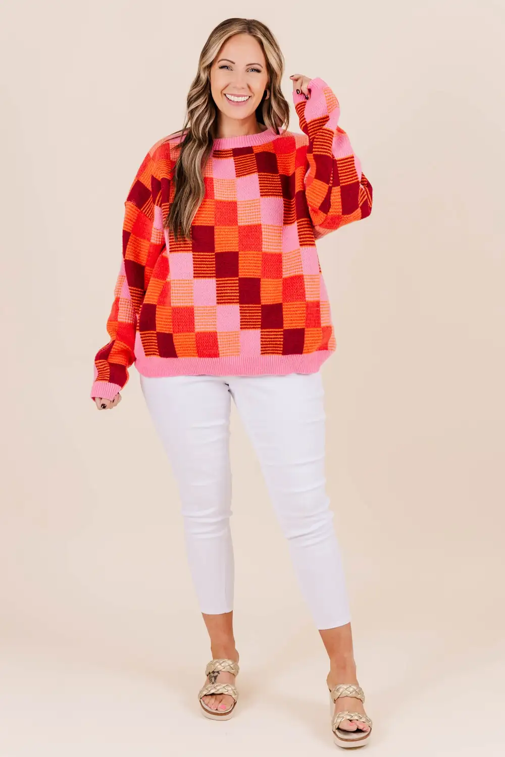 Patchwork Princess Sweater, Pink
