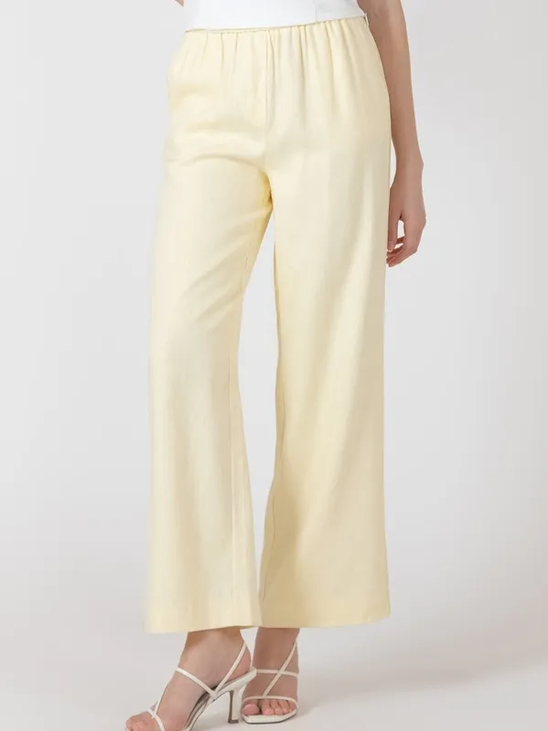 Straight Leg Linen Blend Trouser