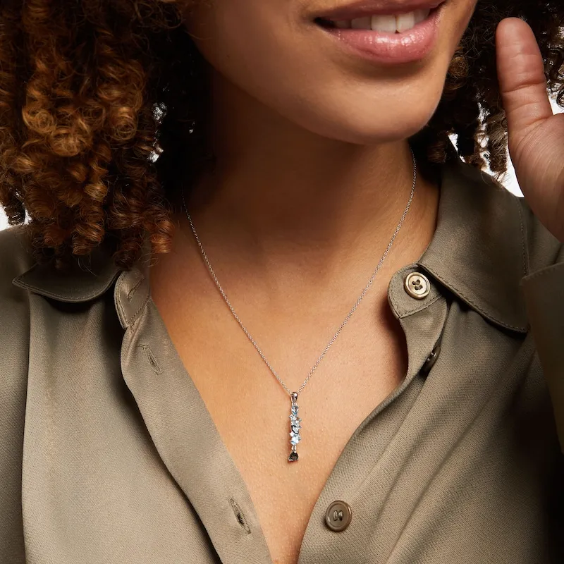 Vibrant Shades Blue Topaz Necklace Sterling Silver