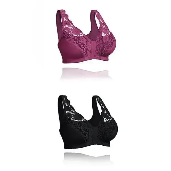 Front hooks, stretch-lace, super-lift, and posture correction