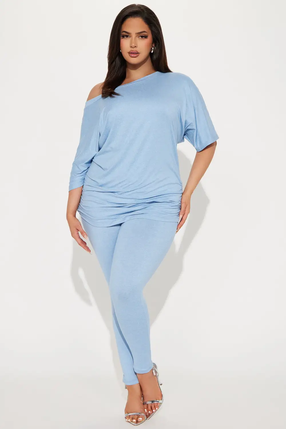 Camila Short Sleeve Legging Set - Blue