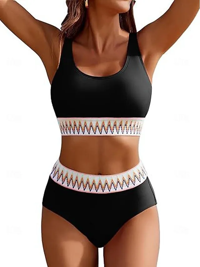 Women's Swimwear Bikini Normal Swimsuit 2 Piece Plain Black Blue Orange Green Rose Red Bathing Suits Sexy Beach Wear Holiday